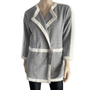 Anna B 3/4 Sleeve Gray knit Cardigan Sz M​​​​​​